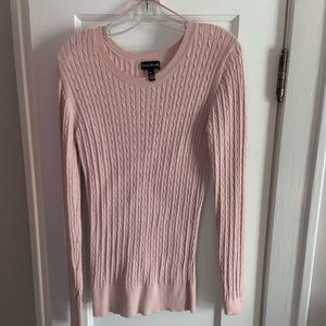Blush cable knit sweater